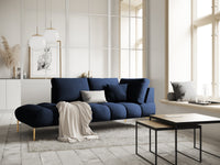 Cosmopolitan Design - Chaise longue sinistra "Hastings" 2 posti in velluto blu reale 