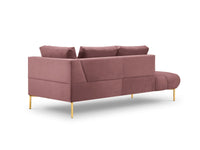 Cosmopolitan Design - Chaise longue sinistra "Hastings" 2 posti in velluto rosa 