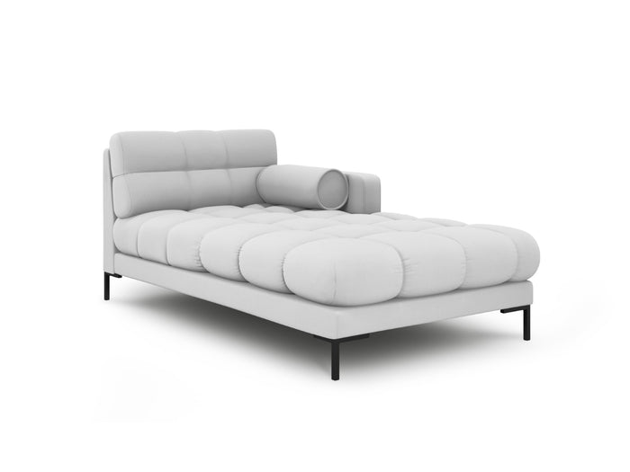 Cosmopolitan Design - Chaise longue destra "Bali" in tessuto strutturato grigio chiaro 