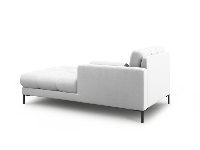 Cosmopolitan Design - Chaise longue destra "Bali" in tessuto strutturato grigio chiaro 