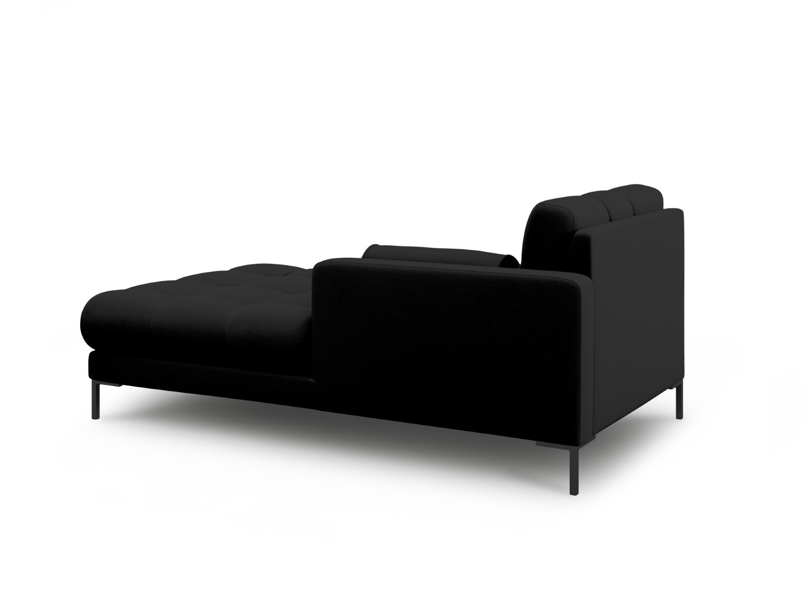 Cosmopolitan Design - Chaise longue destra "Bali" in tessuto strutturato nero 