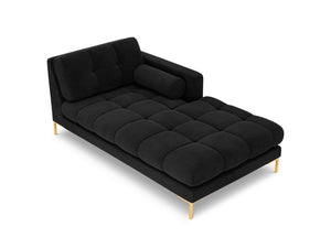 Cosmopolitan Design - Chaise longue destra "Bali" in velluto nero 