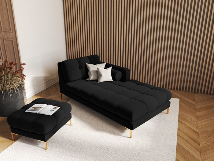 Cosmopolitan Design - Chaise longue destra "Bali" in velluto nero 