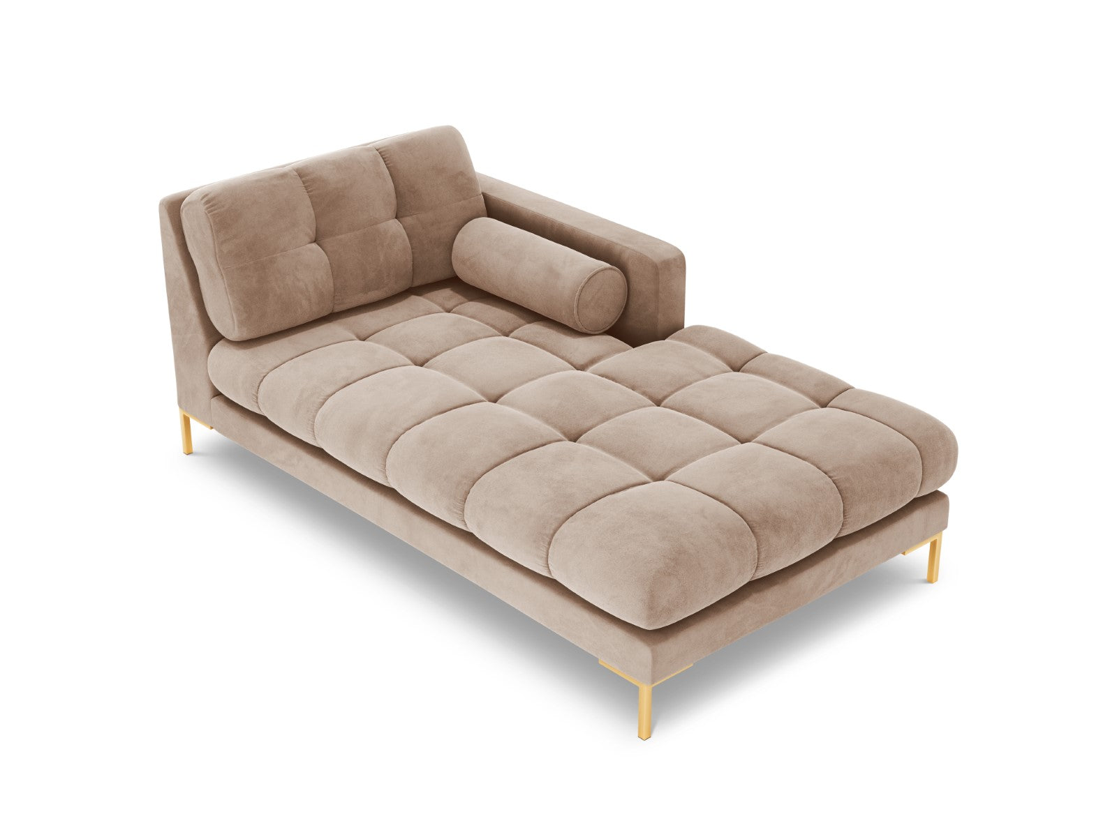 Cosmopolitan Design - Chaise longue destra "Bali" in velluto beige 