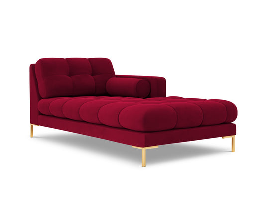 Cosmopolitan Design - Chaise longue destra "Bali" in velluto rosso 