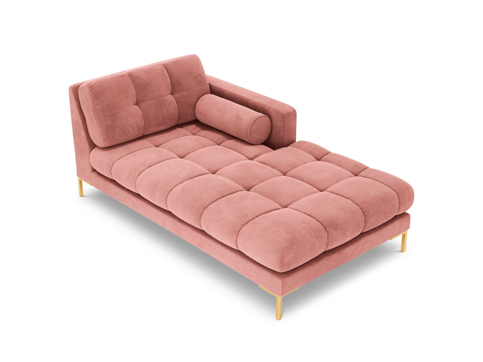 Cosmopolitan Design - Chaise longue destra "Bali" in velluto rosa 