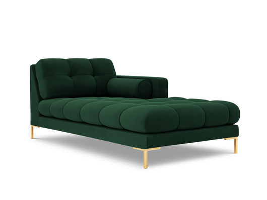 Cosmopolitan Design - Chaise longue destra "Bali" in velluto verde bottiglia 