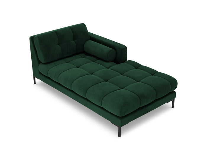 Cosmopolitan Design - Chaise longue destra "Bali" in velluto verde bottiglia 