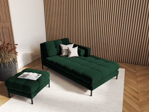 Cosmopolitan Design - Chaise longue destra "Bali" in velluto verde bottiglia 