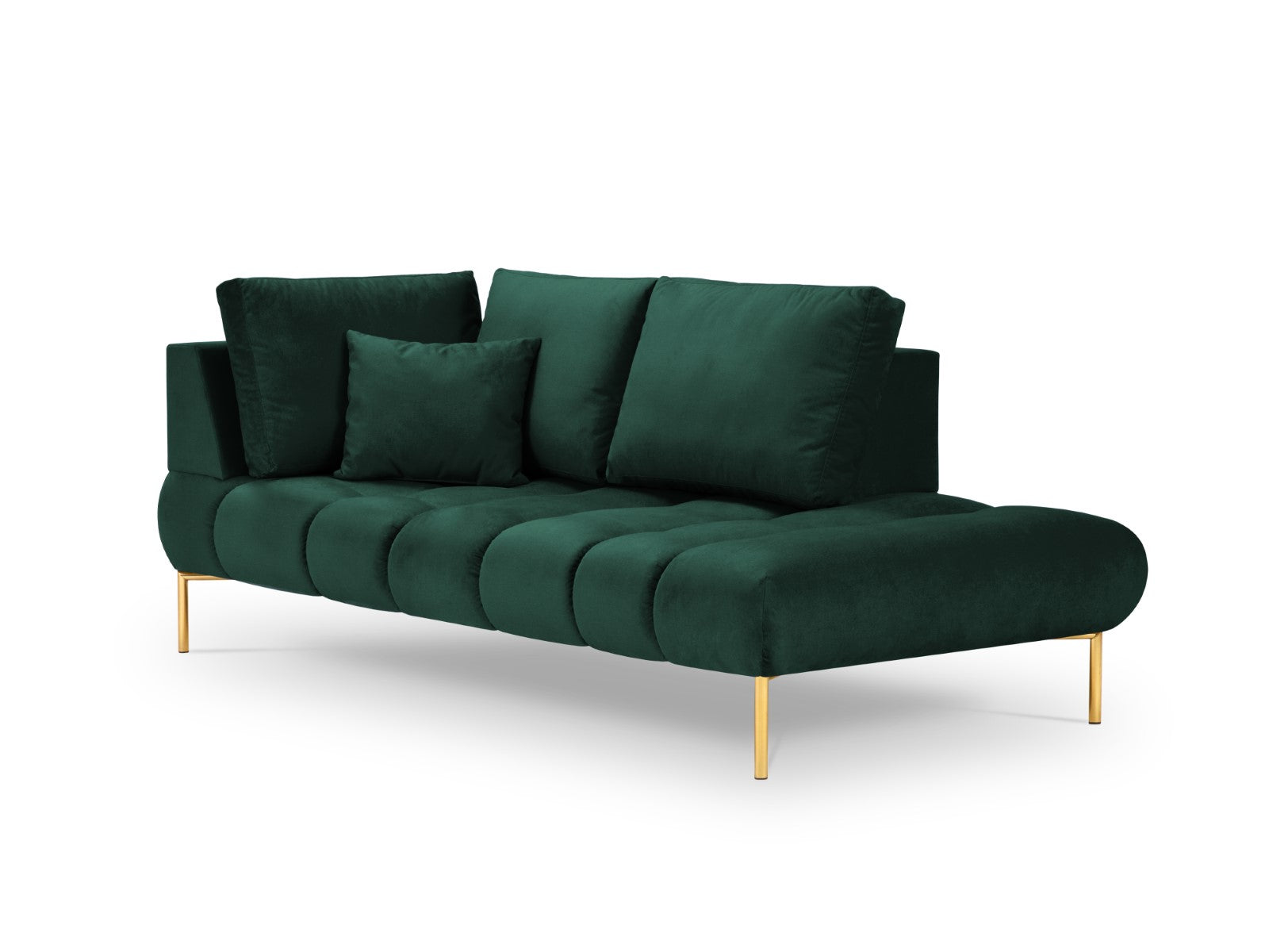 Cosmopolitan Design - Chaise longue destra "Hastings" 2 posti in velluto verde bottiglia 