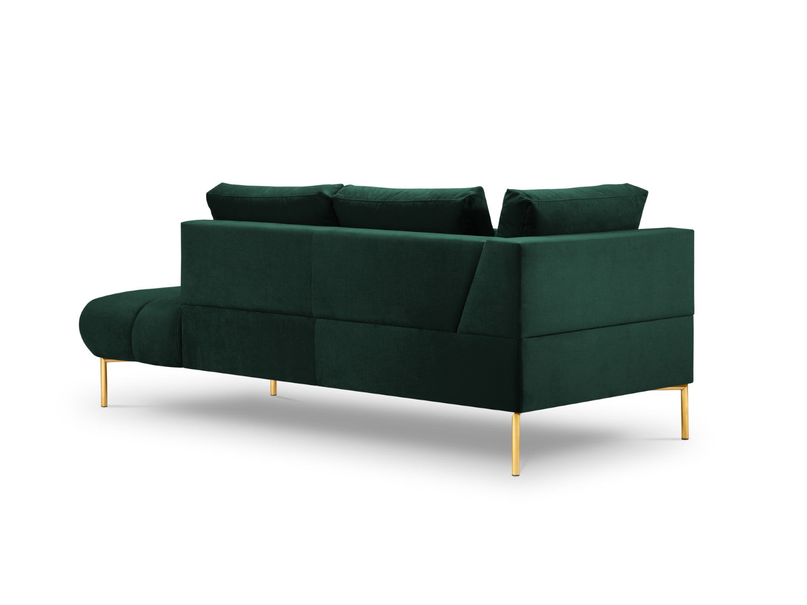 Cosmopolitan Design - Chaise longue destra "Hastings" 2 posti in velluto verde bottiglia 