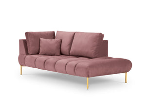 Cosmopolitan Design - Chaise longue destra "Hastings" 2 posti in velluto rosa 