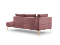 Cosmopolitan Design - Chaise longue destra "Hastings" 2 posti in velluto rosa 