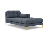 Cosmopolitan Design - Chaise longue destra "Bali" in tessuto strutturato blu scuro 