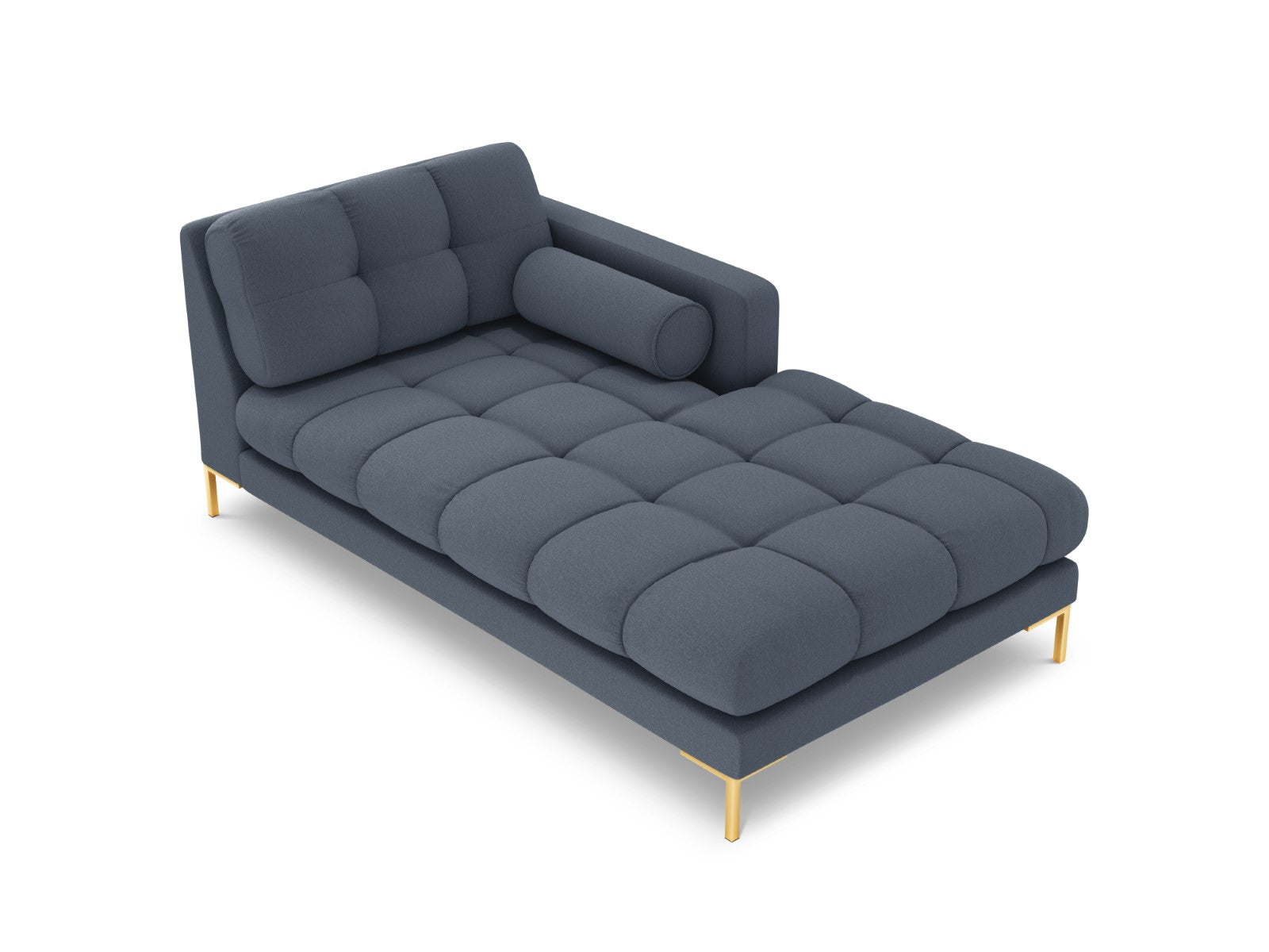 Cosmopolitan Design - Chaise longue destra "Bali" in tessuto strutturato blu scuro 