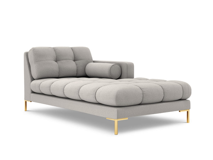 Cosmopolitan Design - Chaise longue destra "Bali" in tessuto strutturato grigio chiaro 