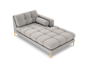 Cosmopolitan Design - Chaise longue destra "Bali" in tessuto strutturato grigio chiaro 