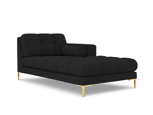 Cosmopolitan Design - Chaise longue destra "Bali" in tessuto strutturato nero 