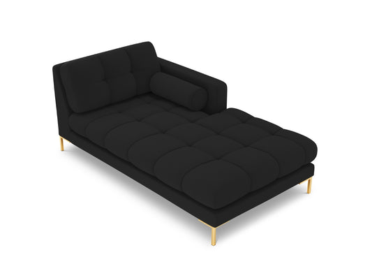 Cosmopolitan Design - Chaise longue destra "Bali" in tessuto strutturato nero 