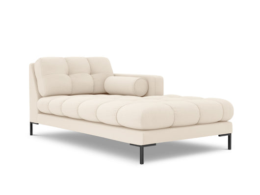 Cosmopolitan Design - Chaise longue destra "Bali" in tessuto strutturato beige chiaro 