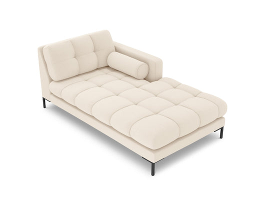 Cosmopolitan Design - Chaise longue destra "Bali" in tessuto strutturato beige chiaro 