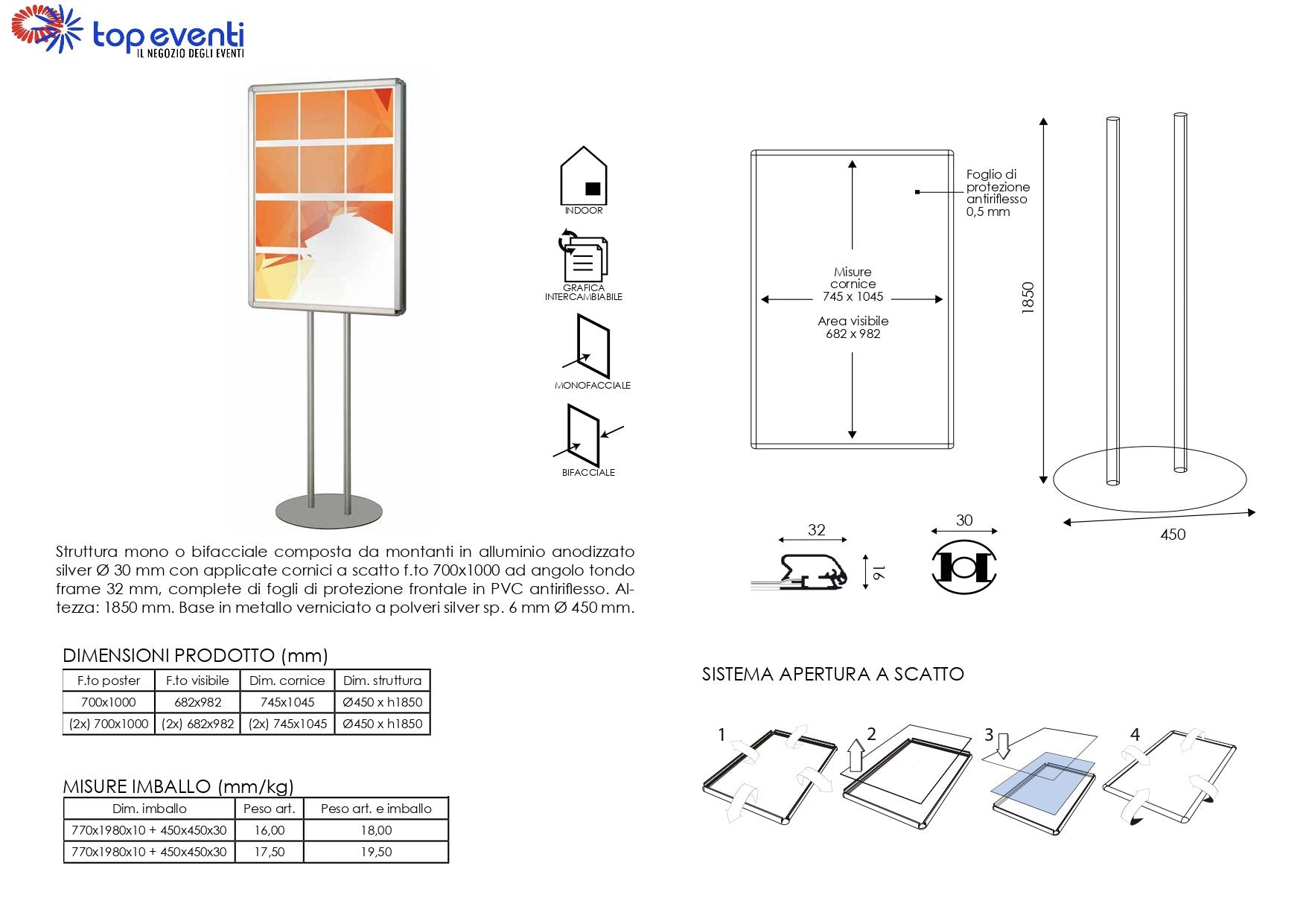 Porta Comunicazioni con cornice 70 x 100