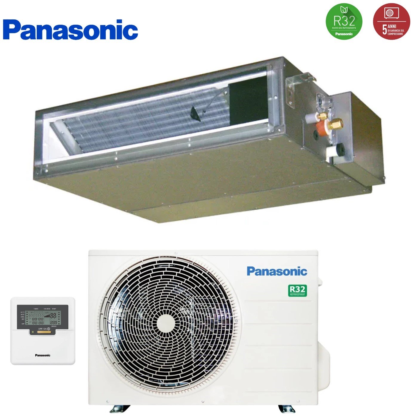 Climatizzatore Condizionatore Panasonic Canalizzato Canalizzabile Inverter a bassa pressione 12000 Btu CS-Z35UD3EAW + CU-Z35UBEA R-32 Wi-Fi Optional Classe A+ con Comando a Filo Incluso