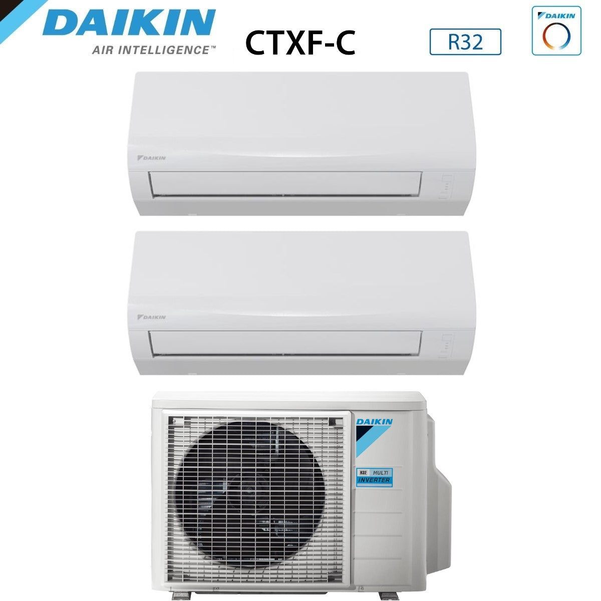 Climatizzatore Condizionatore Daikin Dual Split Inverter serie SENSIRA 12+12 con 2MXF50A R-32 Wi-Fi Optional 12000+12000