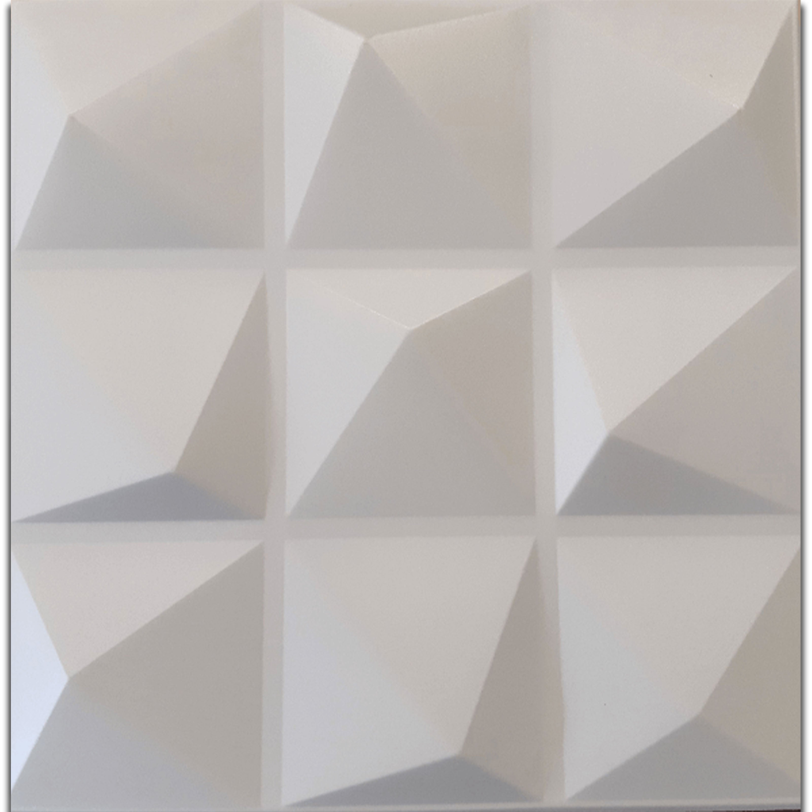10/20mq di Pannelli in EPS (polistirene compatto) 3D a soffitto o Parete 50x50x2cm Bianchi 4 modelli - 10mq di Piramidi
