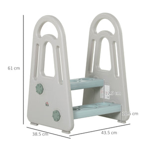 Sgabello per Bambini Scaletta a 2 Gradini 435x38,5x61 cm Blu e Grigio