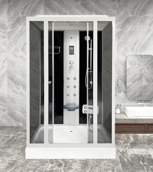 Cabina doccia idromassaggio, cromoterapia, touch screen, full optional 130x85cm Sicorage Myala