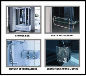 Cabina doccia idromassaggio, cromoterapia, touch screen, full optional 135x80cm Sicorage Xulus