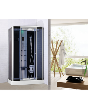 Cabina doccia idromassaggio, cromoterapia, touch screen, full optional 120x80cm Sicorage Myala
