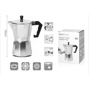 Caffettiera Moka in Alluminio 9 Tazze Alta 19cm