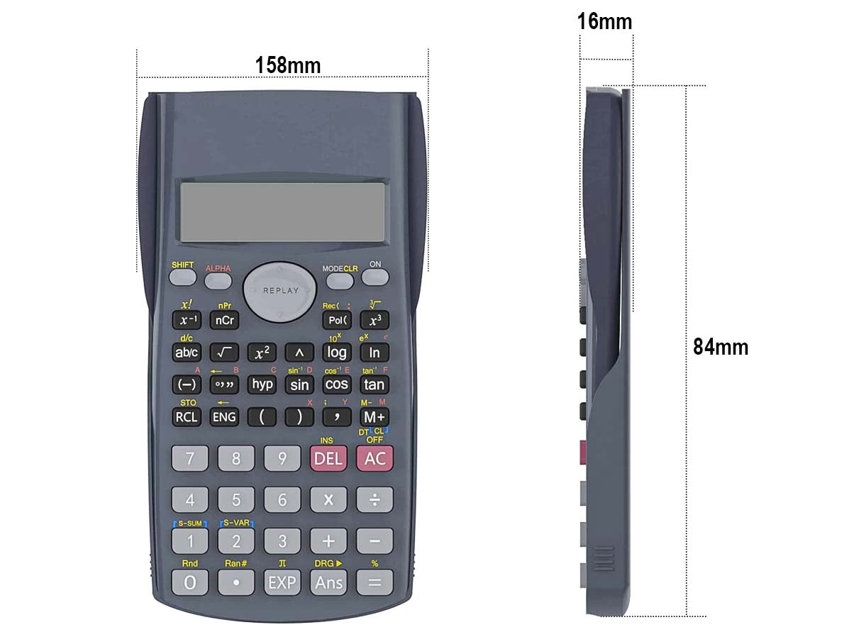 Calcolatrice Scentifica 158X84X16mm 12 Cifre Per Studenti Uffici Scuola e Impresa