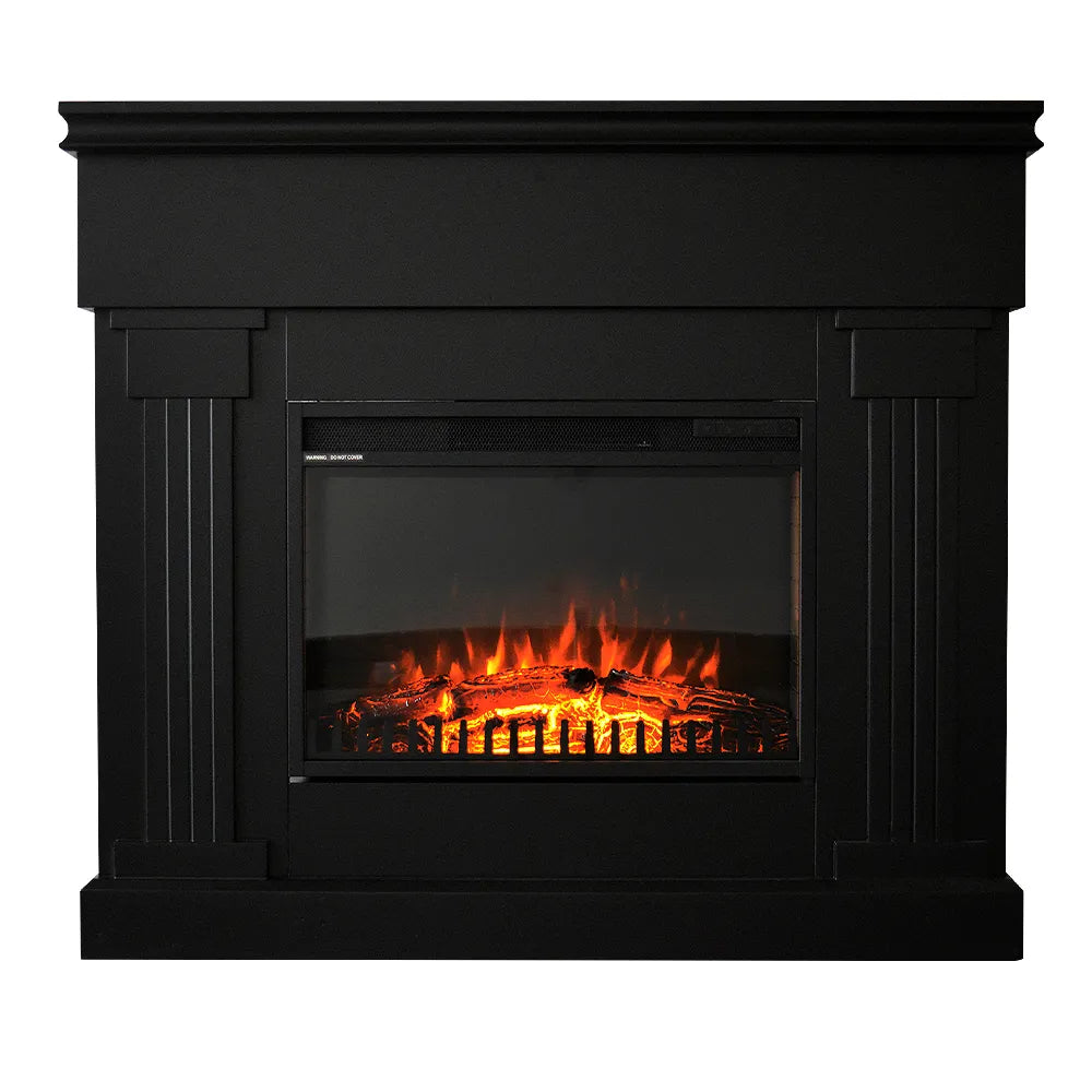 Caminetto elettrico VARMA NERO TEMPO STYLE con cornice di legno effetto fuoco 1.500 W