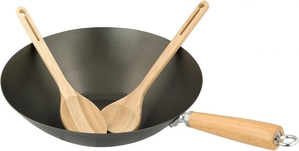 Campingaz culinary modular wok, antiaderente, nero, 37x11.2x36 cm in ghisa antiaderente