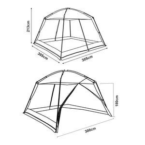 Gazebo da Giardino Beekdaelen con Zanzariere 305 x 305 x 213 cm Grigio / Verde pro.tec