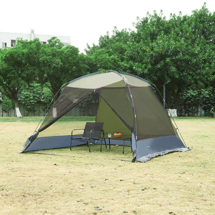 Gazebo da Giardino Beekdaelen con Zanzariere 305 x 305 x 213 cm Grigio / Verde pro.tec