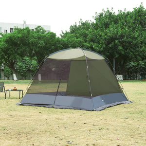 Gazebo da Giardino Beekdaelen con Zanzariere 305 x 305 x 213 cm Grigio / Verde pro.tec