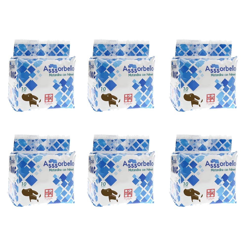 Multipack 6 confezioni pannolini per cani mutandina pronti via large per cani di taglia grande