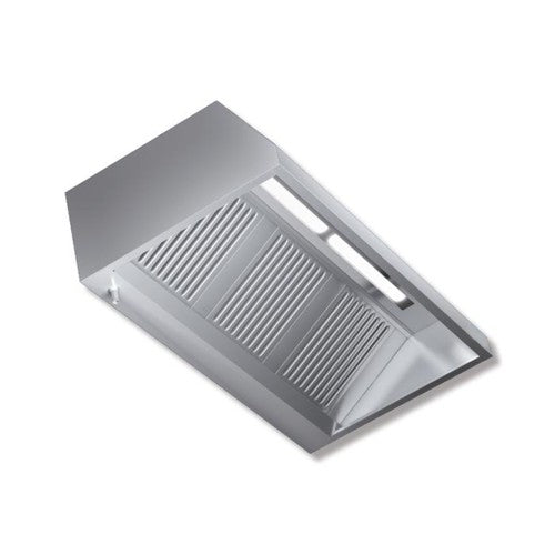 Cappa 120x110x45 acciaio inox Parete neutra luci cucina ristorante RS7454