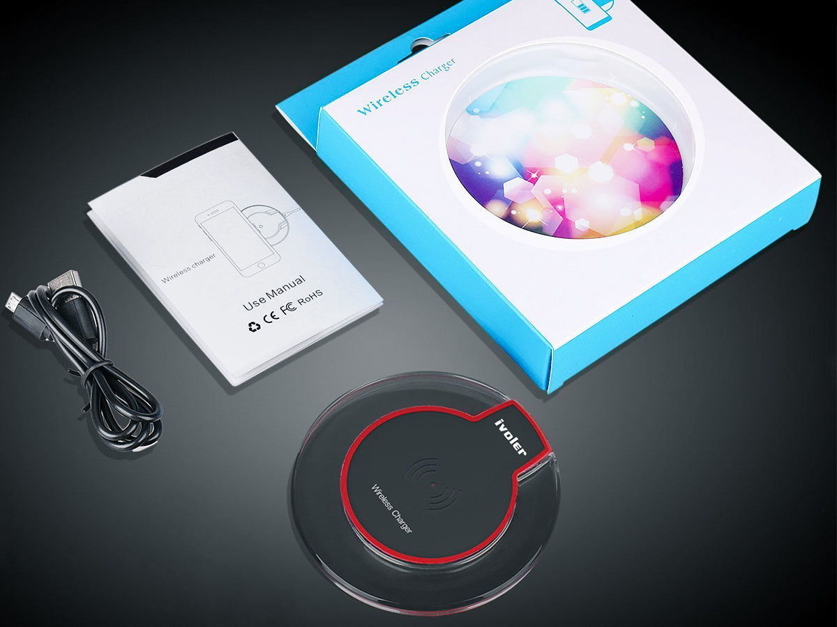 Caricabatterie Wireless Charger QI 5V 1A Cavo Micro USB Incluso