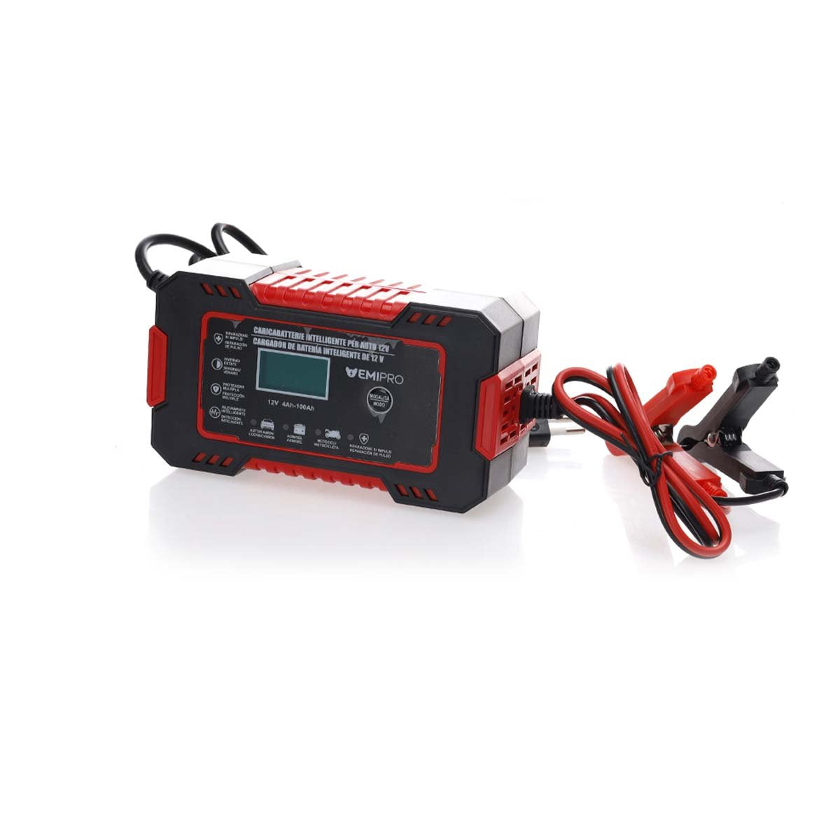 Caricabatterie per Auto 12V 6A Ricarica Batteria Auto Moto 12V 4Ah-100Ah Schermo LCD