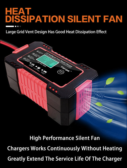 Caricabatterie per auto Moto 12V 6A 5A 4A Caricabatterie intelligente per batteria Caricabatterie per auto 12V Desulfator con compensazione della temperatura per auto Moto batterie al piombo acido