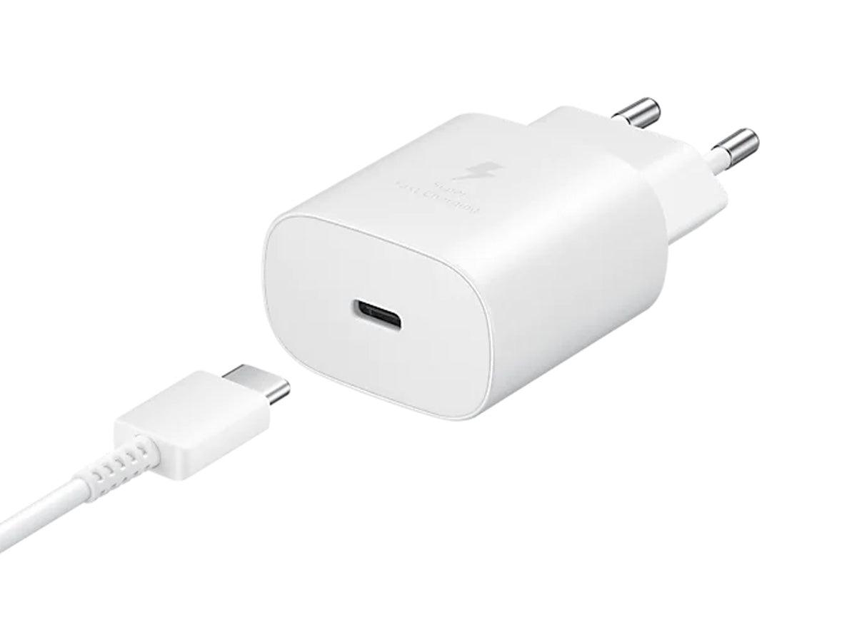 Caricatore USB C 25W Bianco Caricabatterie PD Ricarica Ultra Rapida 5V 3A 9V 2,77A