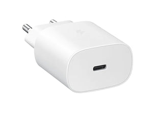 Caricatore USB C 25W Bianco Caricabatterie PD Ricarica Ultra Rapida 5V 3A 9V 2,77A