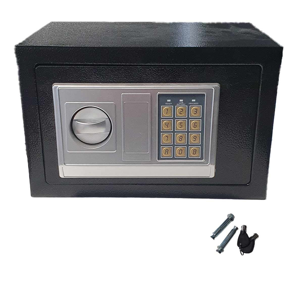 Cassaforte a Muro con Combinazione Numerica Digitale Elettronica e Doppia Chiave di Sicurezza Colore Assortito Nero/Bianco 4xAA Batterie 4,6Kg 31x20x20cm