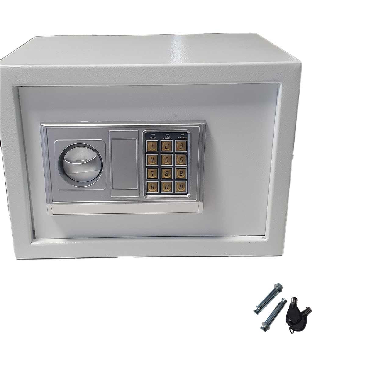 Cassaforte a Muro con Combinazione Numerica Digitale Elettronica e Doppia Chiave di Sicurezza con Ripiano Colore Assortito Nero/Bianco 4xAA Batterie 8,5Kg 35x25x25cm