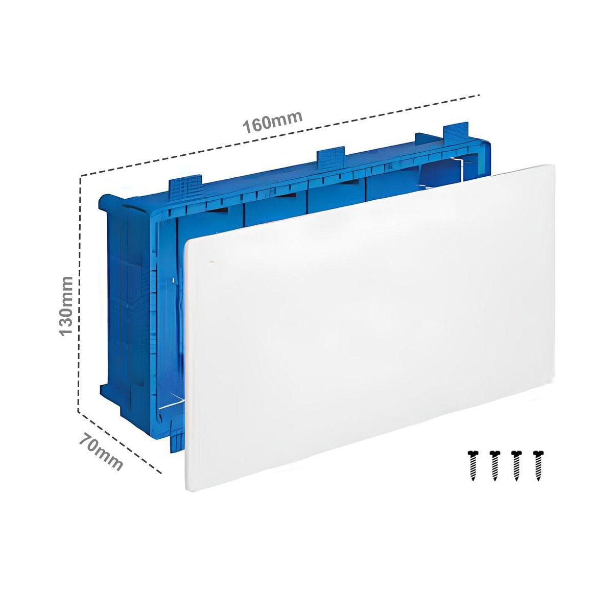 Cassetta Scatola Di Derivazione Da Cartongesso IP40 Con Coperchio e Viti 160X130X70mm